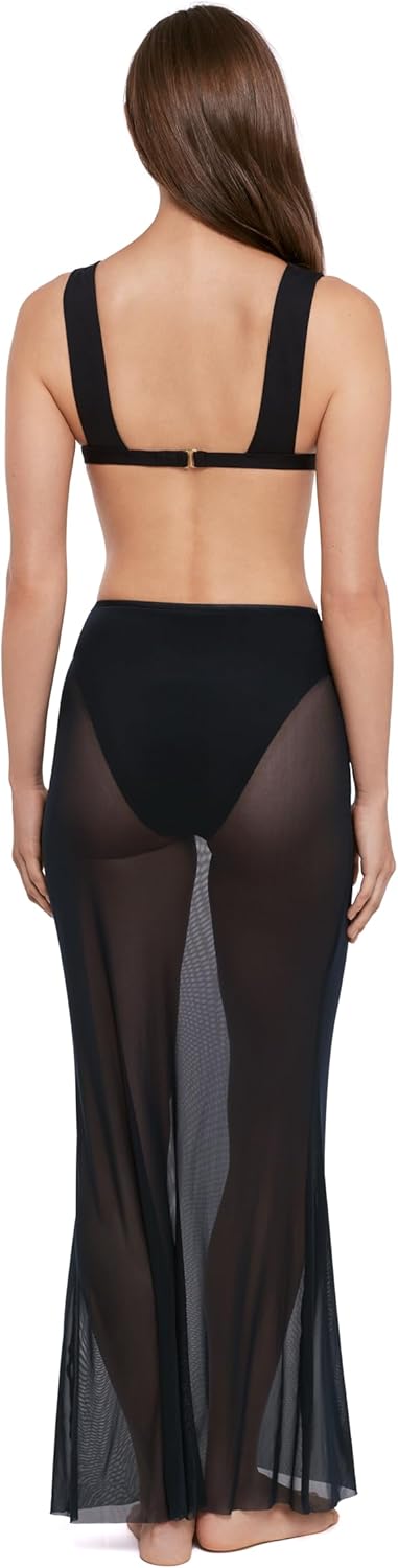 Steve Madden Womens Mesh Adjustable Tie Front Maxi Skirt - Image 4