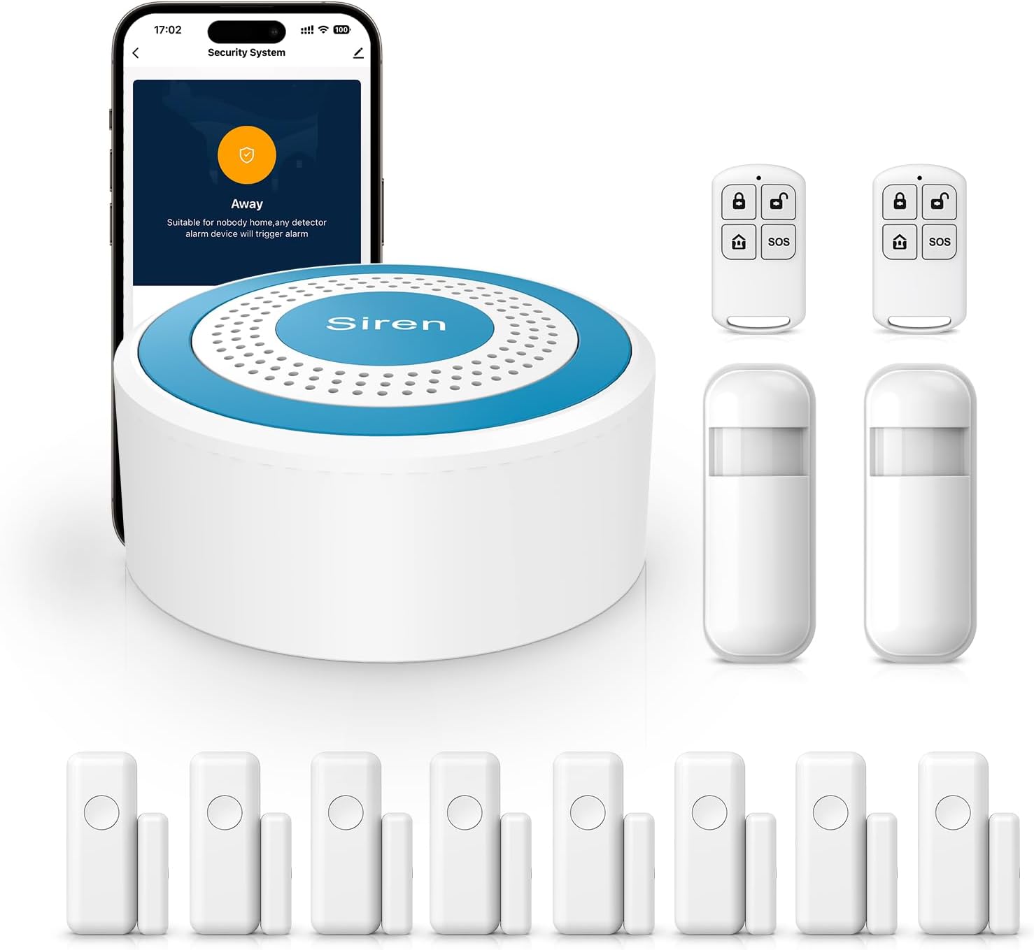 WiFi Door Alarm System 13-piece Kit, Wireless Security