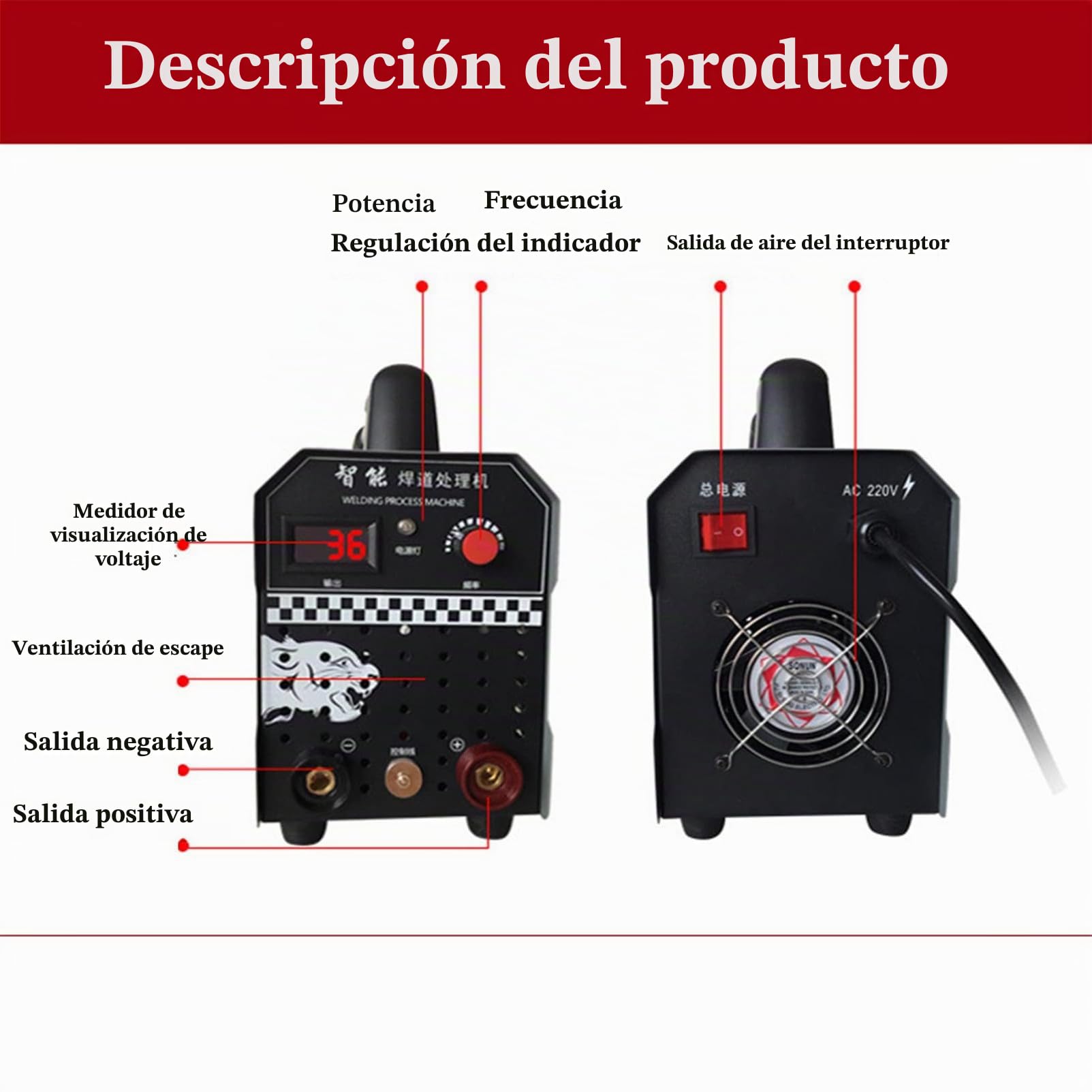 Procesador de cordones de soldadura Soldadura por arco de argón Soldador por puntos TIG MIG Máquina de limpieza de soldadura Máquina de pulido electrolítico, para TIG, 310x150x260 mm