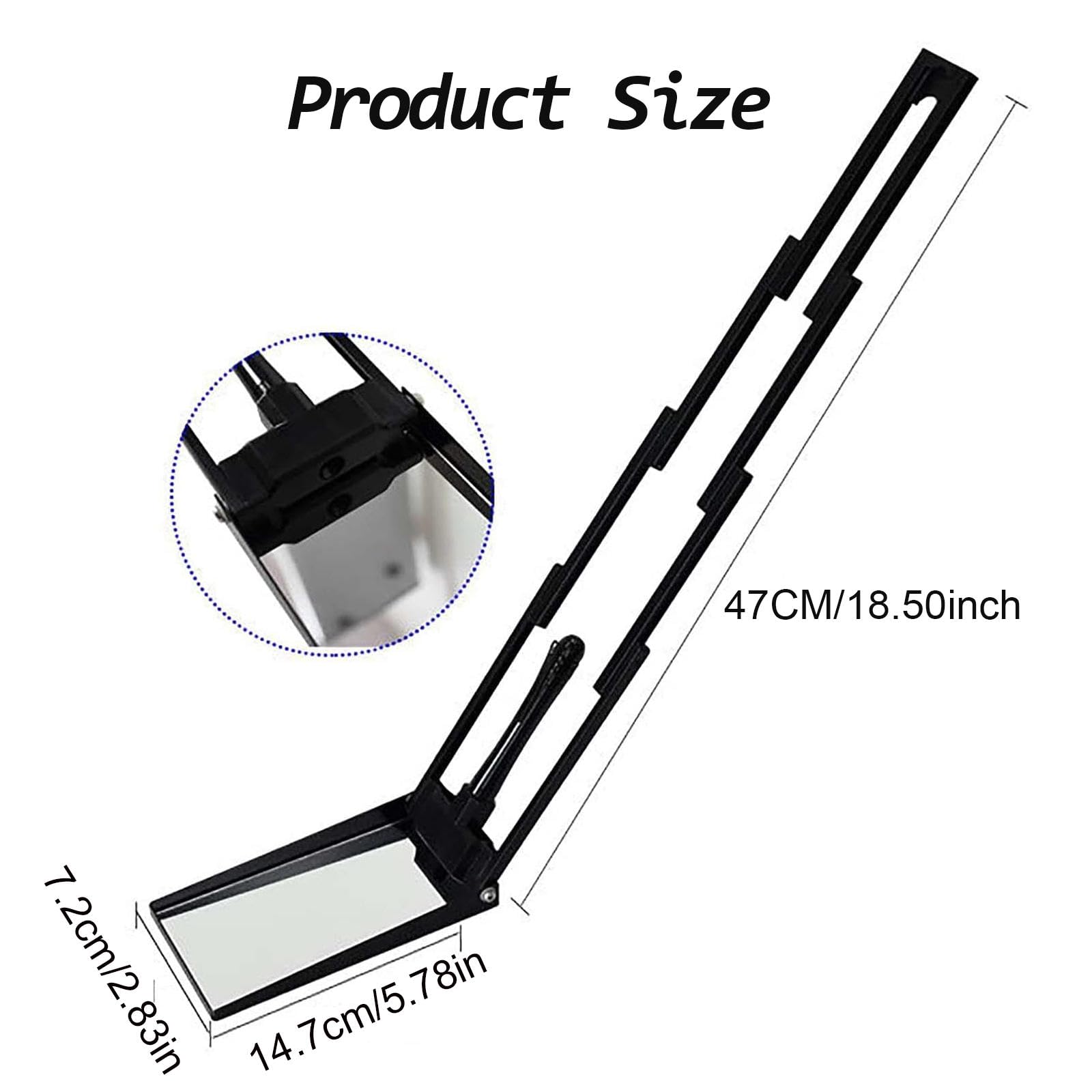 Espejo de Inspección Debajo del Vehículo, Espejo de Inspección Telescópico de Mano con Luz LED, Longitud de Ajuste 15-47 Cm para Control de Seguridad Debajo de Los Automóviles