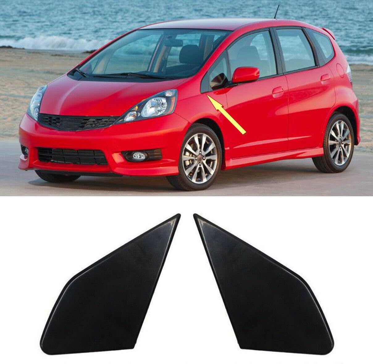 Pair Front Door Garnish Window Glass Plate Cover Trim for Honda Fit 2009 2010 2011 2012 2013