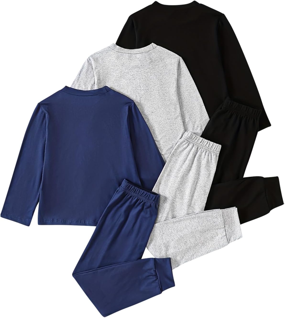 6 Piece Boys Clothes Long Sleeve Cartoon Graphic T-Shirt Tops and Pants Outfits Set 4-14Y - Image 2