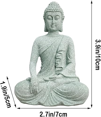 Miniatura 6 de livelyfish Estatua de Buda para acuario, decoración asiática japonesa para pecera, figuras Zen Buda, escultura de Buda de piedra, adornos
