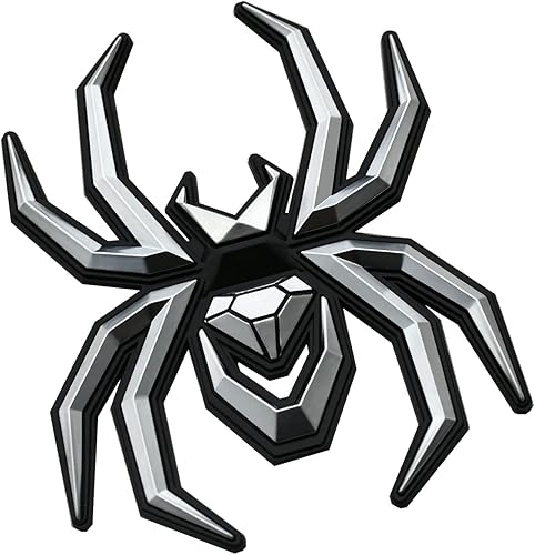 Miniatura 7 de 2 emblemas de araña, emblemas 3D para puerta trasera de guardabarros para F-150 Silverado Sierra RAM Black Widow Edition (negro y rojo)