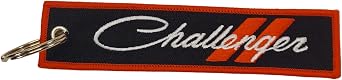 Detroit Shirt Company Dodge Challenger Logo embroidered Twill Keychain 5" x 1" | Challenger logo front, Classic Dodge Rhombus logo back