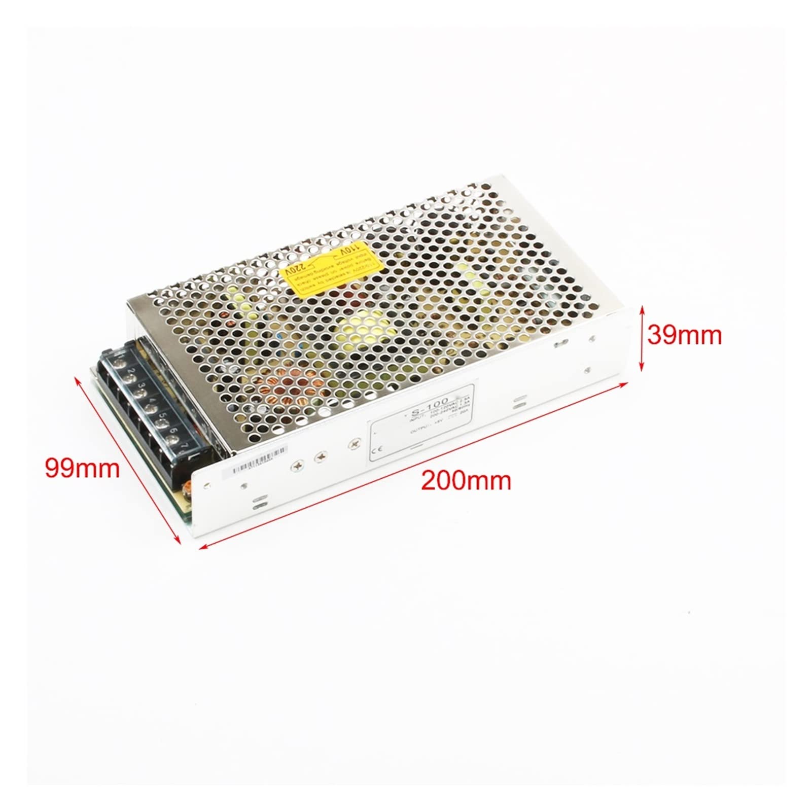 Alimentazione supplyer S-100W 5V 7.5V 12V 24V 15V 20A 13.6A 8.5A 4.5a Convertitore AC DC di alimentazione AC a CC Alimentatore Switching(15V_100W)