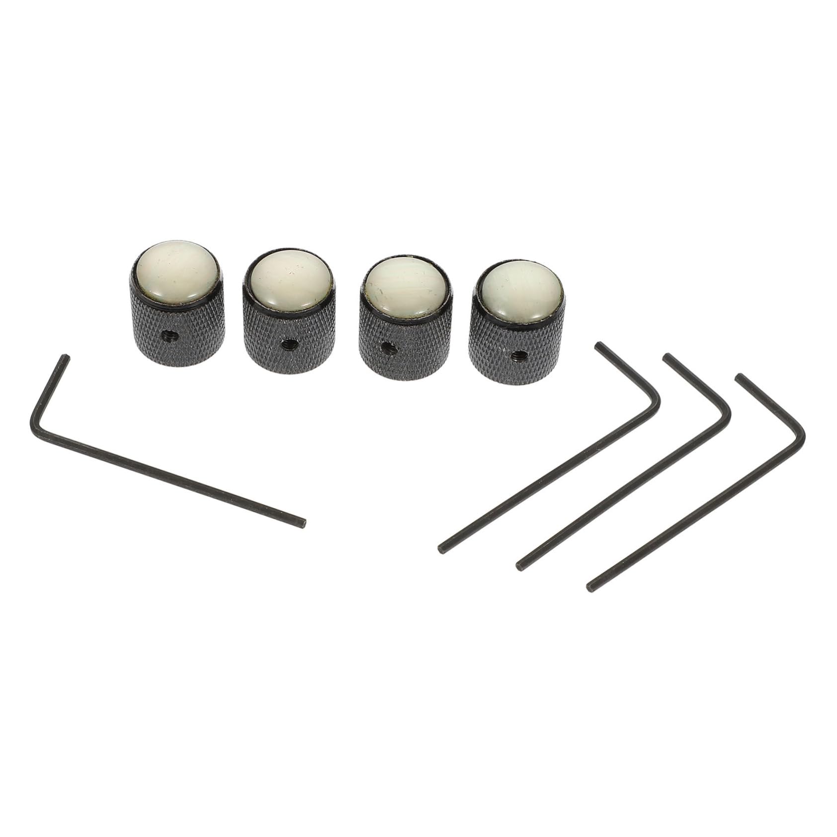 Sosoport Ergonomic Design Guitar Volume Knobs Black Nickel Potentiometer Caps for Electric Bass