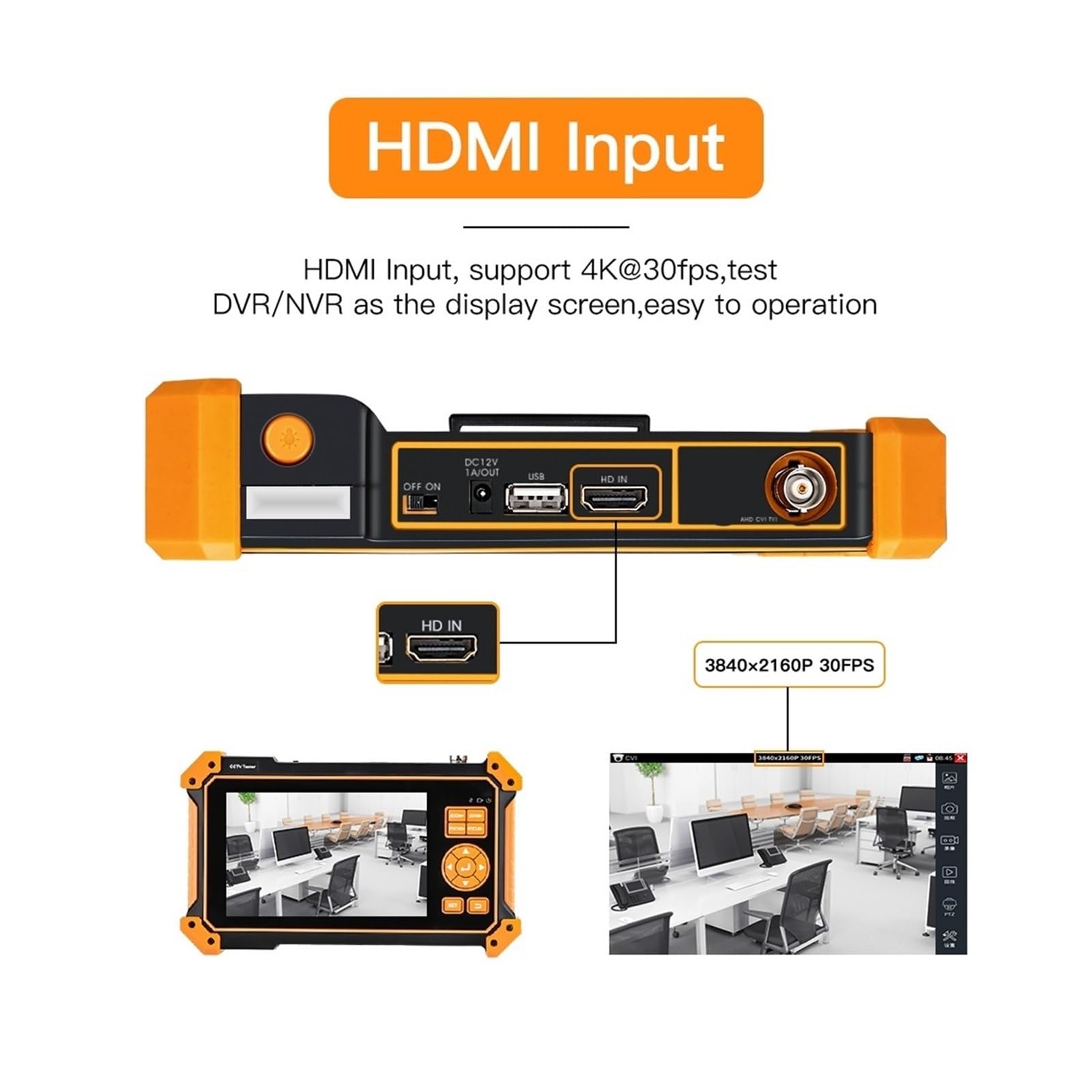 Tester CCTV 3200C Tester For Fotocamera HD Coassiale 4K 8MP ADH VGA SDI Con Tracciatore Di Cavi Monitor Schermo TFT-LCD Da 5 Pollici(IPC-5100Plus)