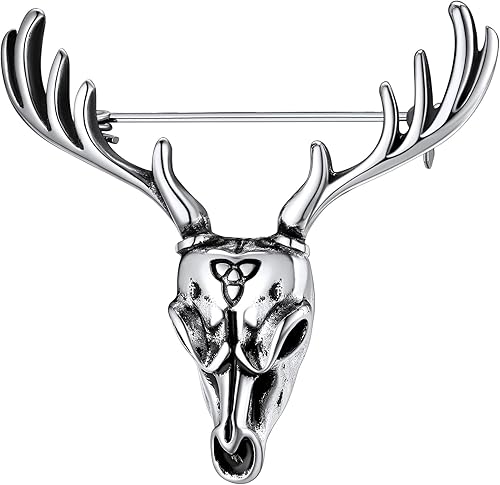 Vista 10 de FaithHeart Broches para mujer, diseño de calavera punk/araña/cuernos con delicado embalaje de regalo