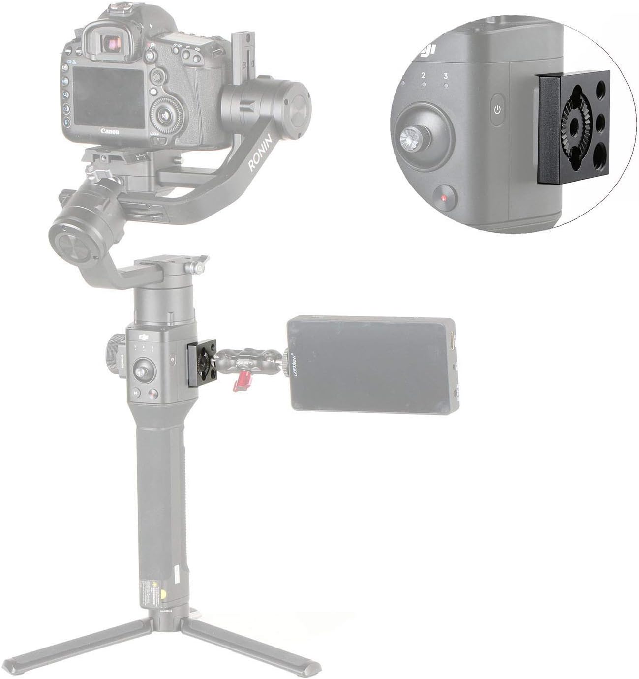Ronin S Video Monitor Mounting Plate with 1/4”&3/8”Screw Applicable for Roin S Gimbal Stabilizer