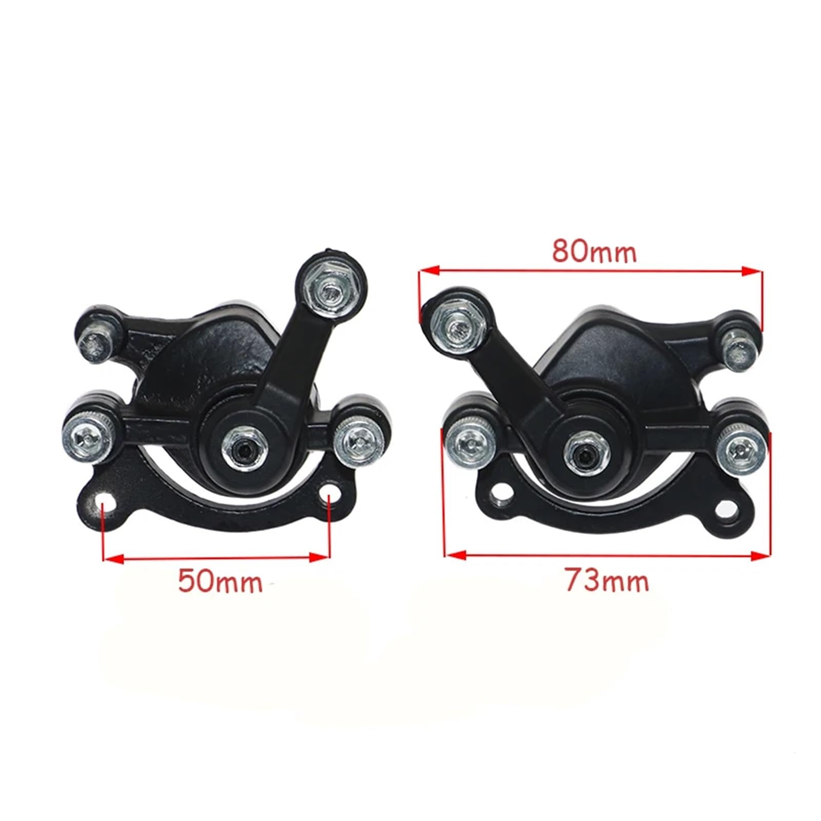 Przedni tylny hamulec tarczowy Czarny czerwony zacisk 49cc Dirt Pocket Bike Scooter Lewy prawy zacisków hamulcowych wypychacz wałka napędowego(Red Set)