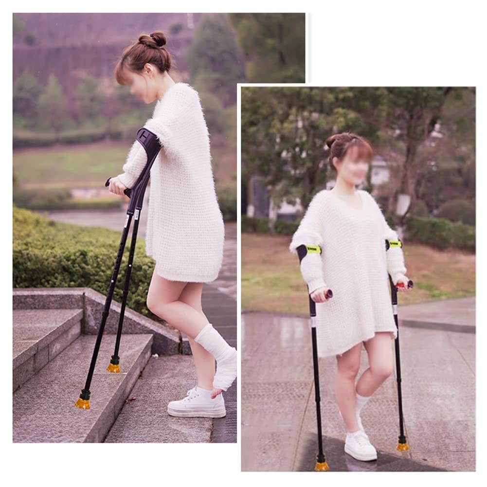 Crutches 2 Unidades Muletas Ortopédicas Plegables-Regulables en Altura,Muletas de Codo Ergonómicos de Aluminio con Reflectores y Correas de Apoyo para el Codo,Soporte Post Traumatismo o Cirugía