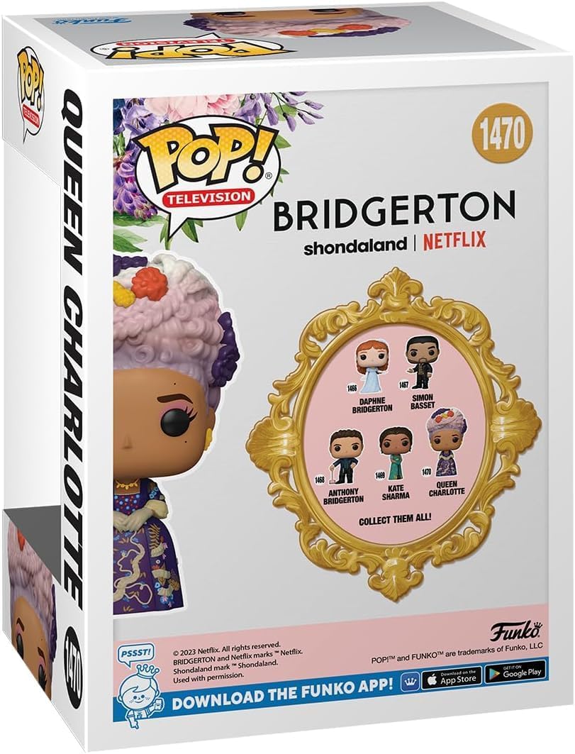 POP TV: Bridgerton - Queen Charlotte Funko Vinyl Figure (Bundled with Compatible Box Protector Case), Multicolor, 3.75 inches