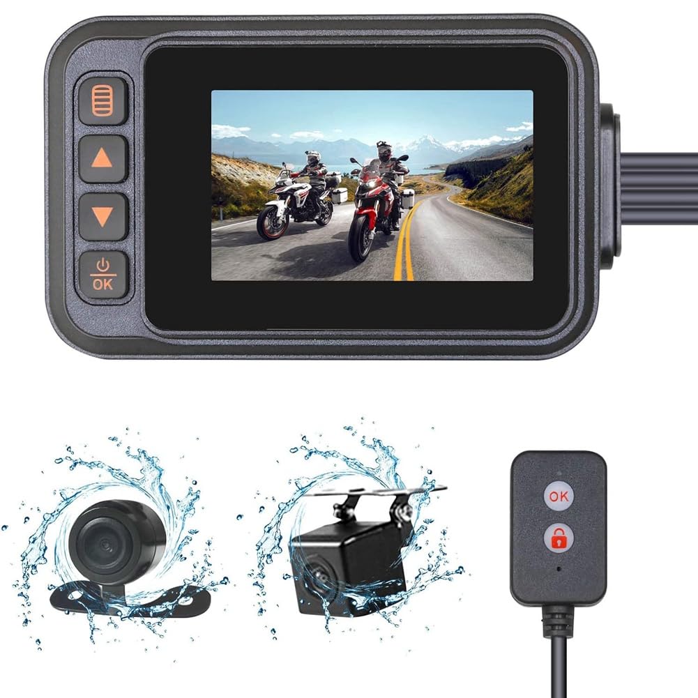 Motorrad-Dashcam Vorne und Hinten Motorrad-Fahrtenschreiberkamera Motorradzubehör
