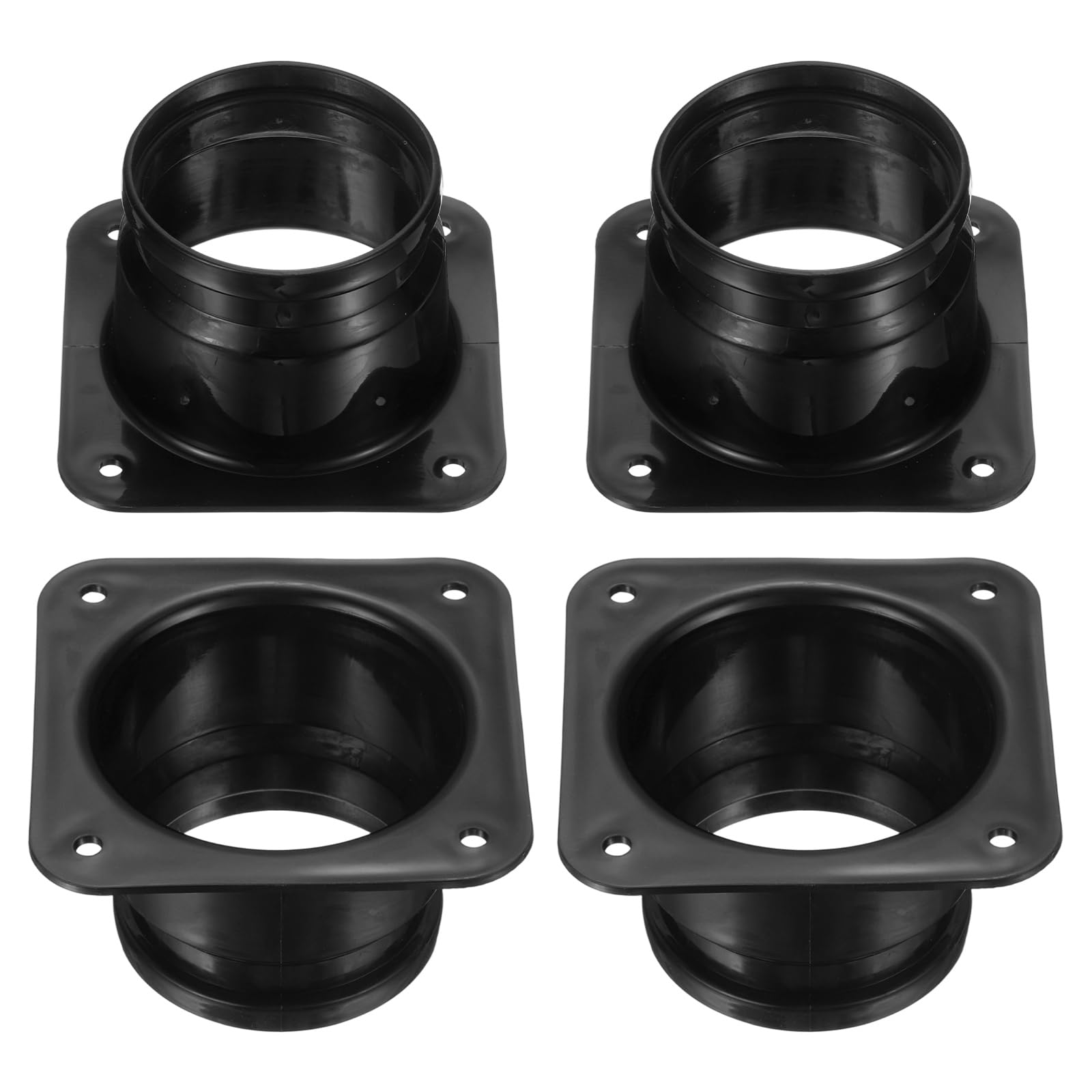 PATIKIL 3 Inch Duct Connector Flange, 4Pack Plastic Straight Pipe Flange Dryer Vent Connector for Air Heating Cooling Ventilation HVAC System, Black