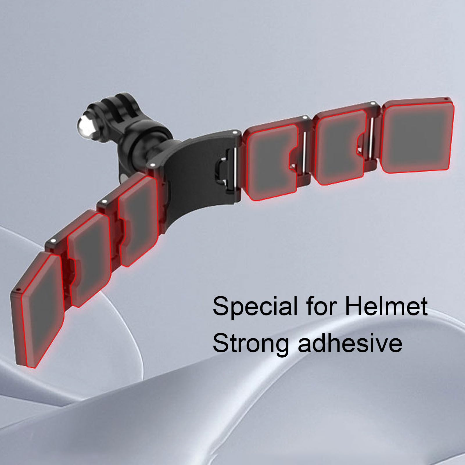 Akozon Soporte para Barbilla para Casco de Motocicleta, para Cámara de Acción, 3 Secciones, Adhesivo de Doble Cara Desmontable, Rotación de 360 ​​Grados, Soporte para Montaje en