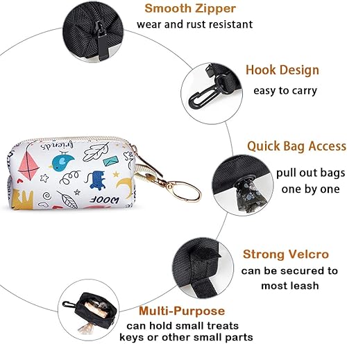 Miniatura 2 de Love Dream Soporte para bolsa de excremento de perro, dispensador de bolsas de desechos de perro, incluye un rollo de bolsas para excrementos, se