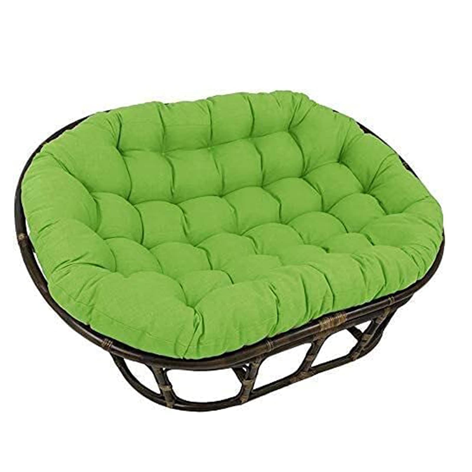 Coussin de chaise double surdimensionné vert 170x120cm pour rotin