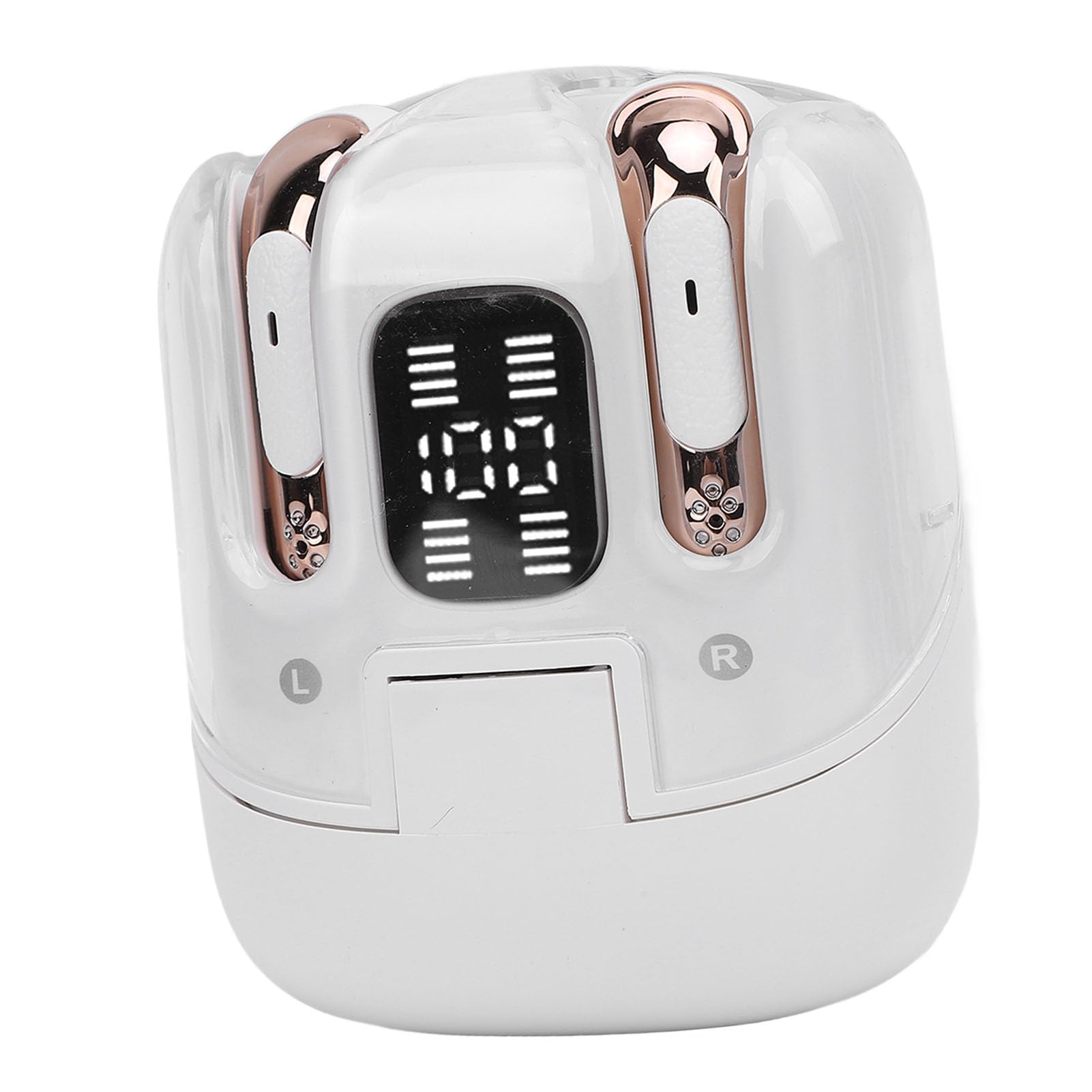 Jectse Due Paia di Auricolari Audio Wireless Dual Touch, Coppia di Auricolari con Display a LED, Auricolari Bluetooth 5.4 con Bassi Profondi, per Coppie di Due Persone (WHITE)