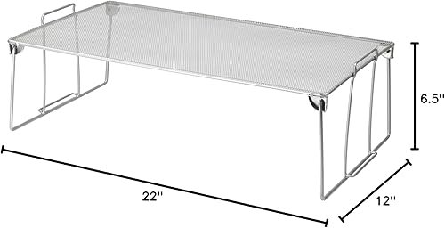 Miniatura 4 de YBM HOME Estante apilable de almacenamiento para cocina, baño y oficina, organizador de acero inoxidable de alambre de malla plateada con patas
