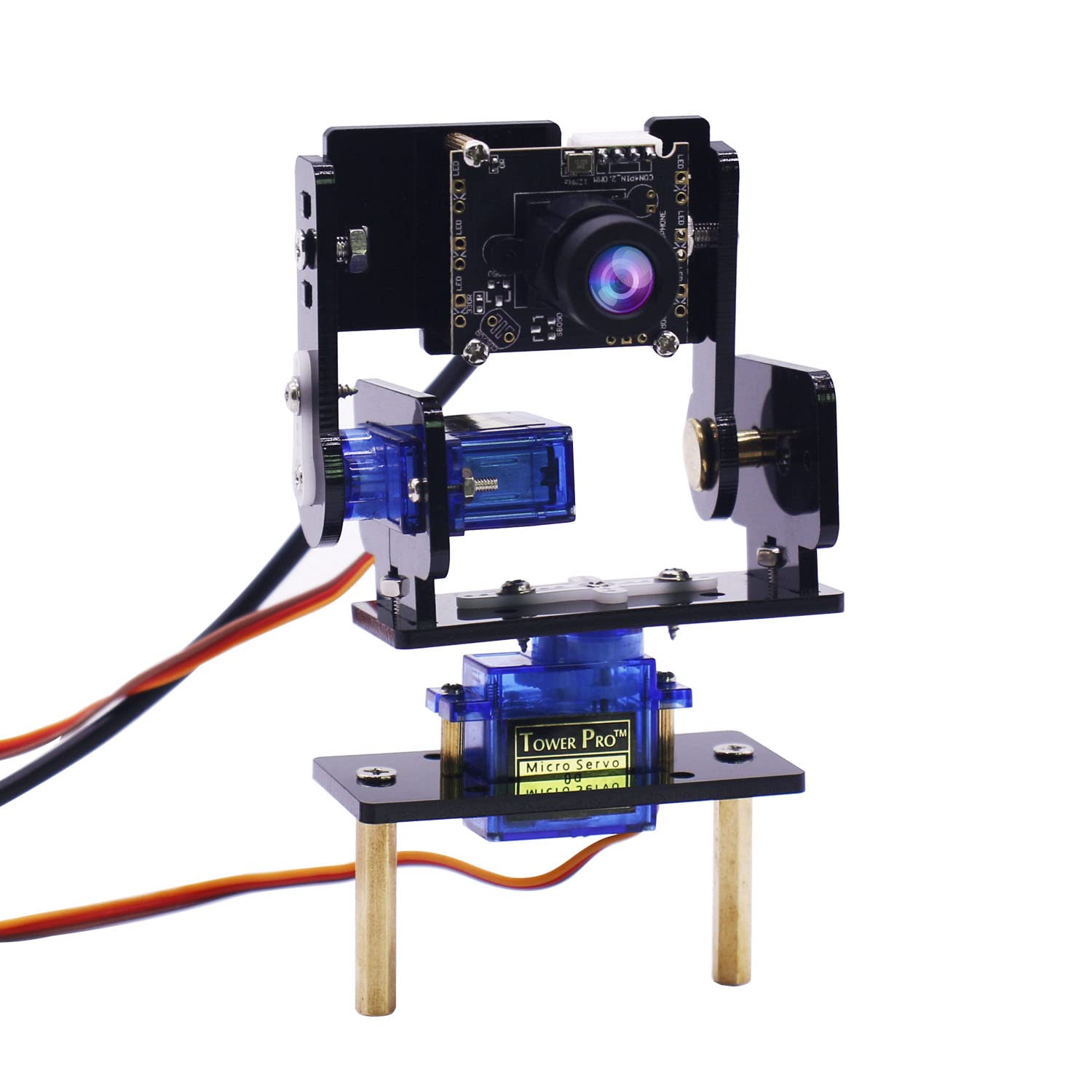 Yahboom Camera Module Smart Vision Sensor Pan-Tilt Kit with 2 Pcs SG90 Micro Servos Smart Robot HD Camera for Raspberry Pi (2DOF Camera Module Acrylic Pan-Tilt Kit)