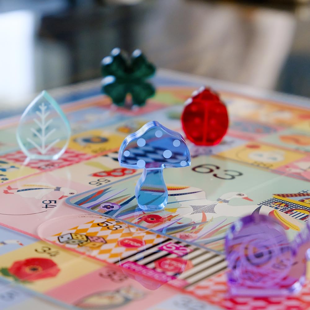 VESTA Jeu de table Vest'Oca – Inspiré du jeu de l'oie – Cristal acrylique – 40 x 40 cm – Coffret cadeau – Fabriqué en Italie