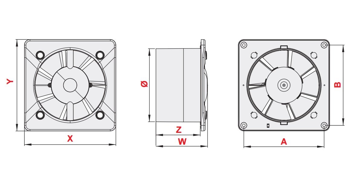 Armar Trading LTD Bathroom Extractor Fan 125mm / 5" with Non Return Valve/Backdraft Shutter Kitchen Ventilator with Modern Front Panel (125mm Turbo Fan with Pull Cord Switch - Image 2