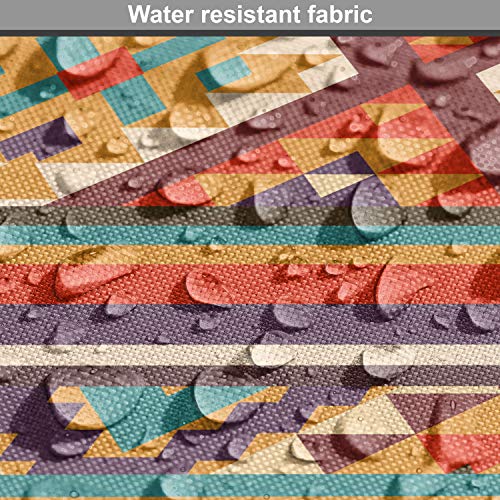 Image of Ambesonne Colorful Fabric by The Yard, Mosaic Inspired Horizontal Lines with Graphic Design, Decorative Fabric for Upholstery and Home Accents, 2 Yards, Orange Maroon