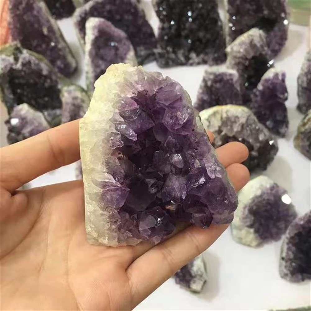 Cristal 500G-1500G Amatista Natural Cuarzo Geoda Cristal Piedra Racimo for 1PC Inicio Colecciones (Color : 500g-600g 1pc)