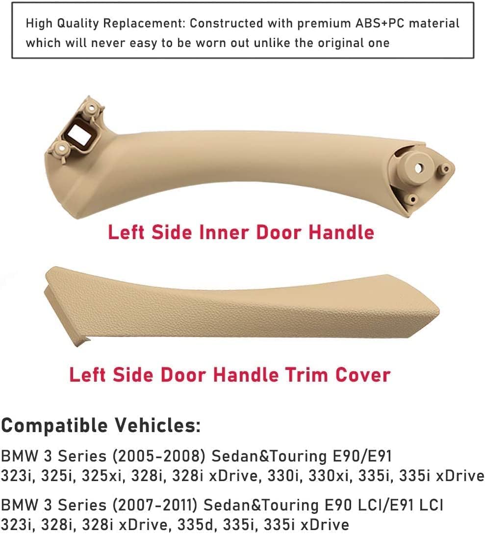 TTCR-II 6PCS Compatibile con Maniglia Porta BMW Serie 3 E90/E91/E92/E93 316 318 320 323 325 328 330 335, Maniglia Interna Sinistra + Destra E90 E91 E92 E93 2005-2011 Maniglia - Beige