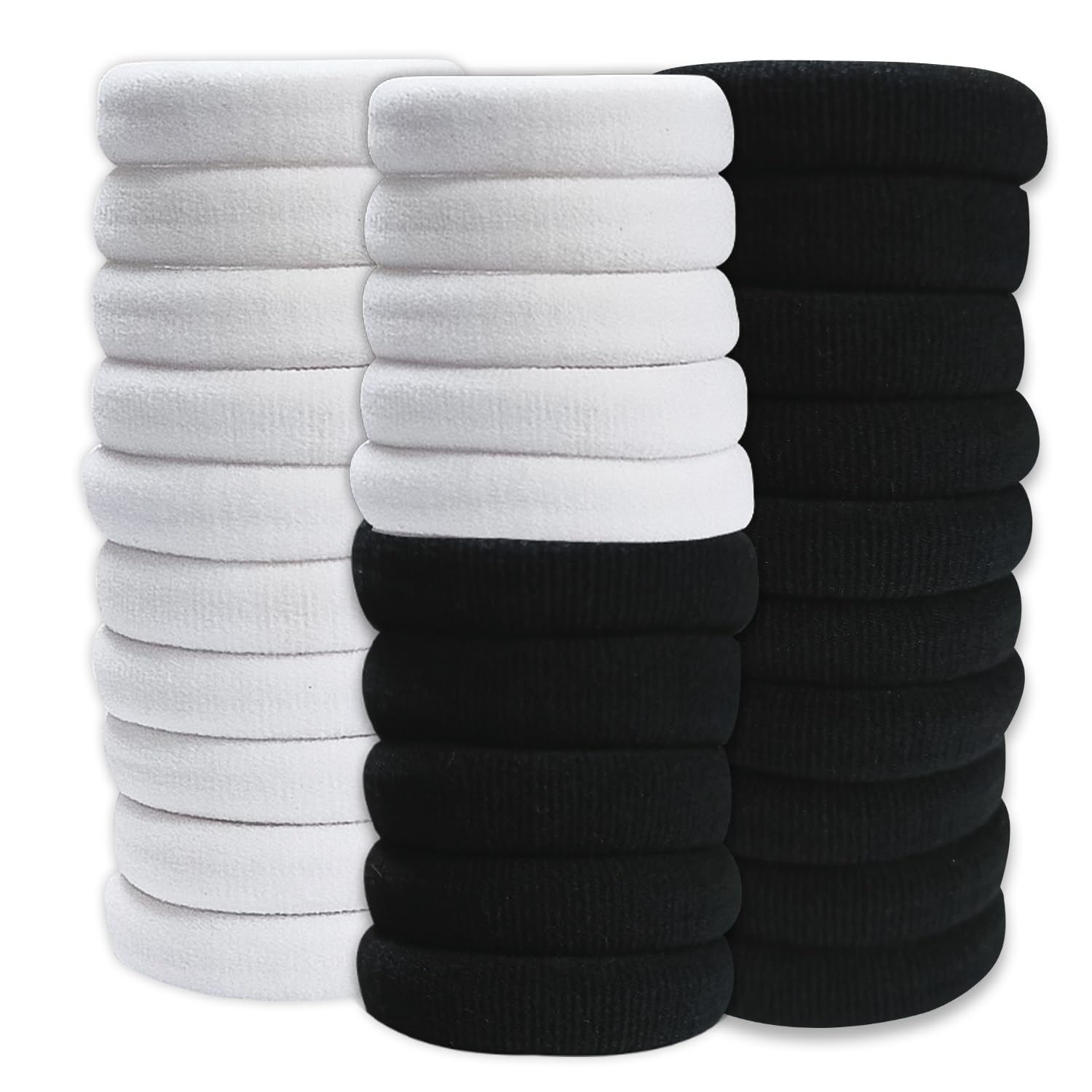 TEMPERIA (30 Pcs) Hair Band for Women & Girls - Premium Rubber Band - Elastic Ponytail Hairband Ties Accessories - 15 Black & 15 White (DN01) (B0CSZ1QKVR) Amazon Price History, Amazon Price Tracker