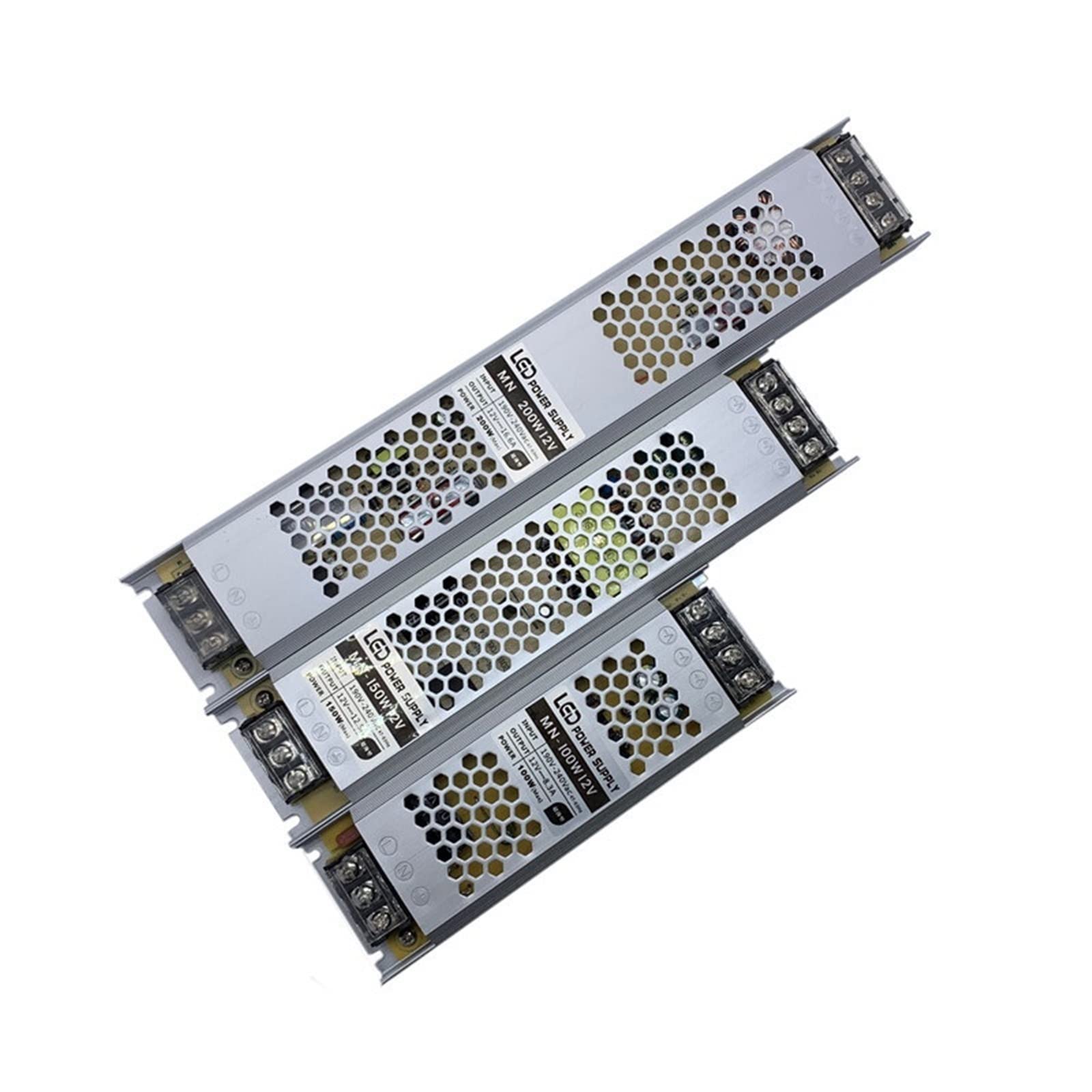 FUERLI Alimentation LED Ultra Mince DC 12V 24V Transformateurs d'éclairage 60W 100W 150W 200W 300W 400W 500W AC190-240V (Color : 1 UK, Size : 24V-100W)