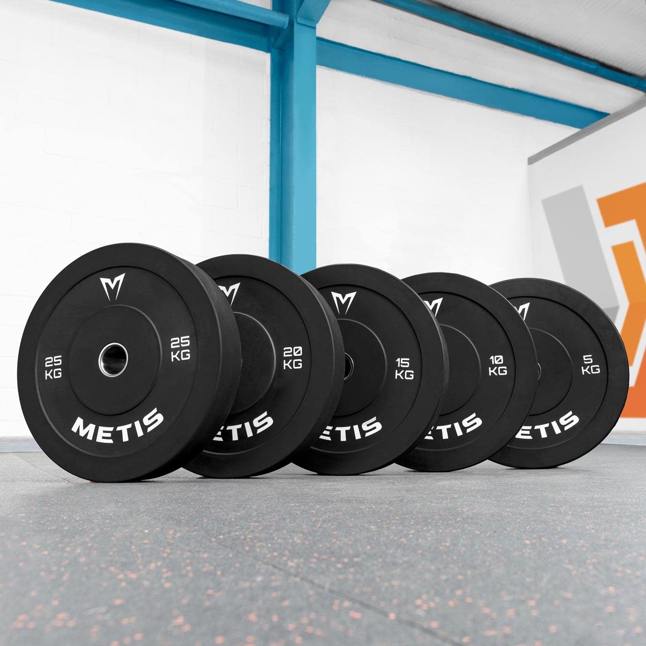 METIS Bumper Plates Olympia Hantelscheiben – Bumper Hantelscheiben für Langhantelstange Olympia | Wählen Sie zwischen 5kg – 25kg Hantelscheiben | Paar 50mm Hantelscheiben Olympia