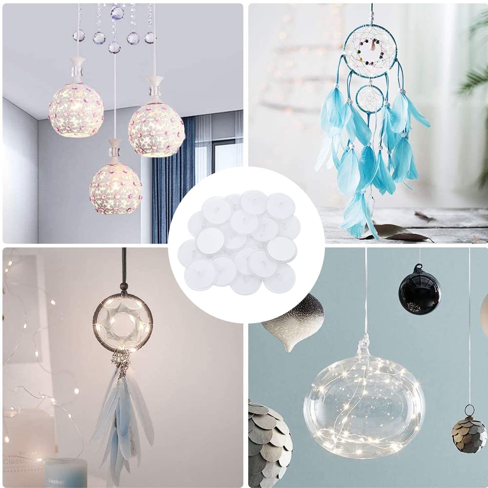 100 Ganci Autoadesivi Da Soffitto Trasparenti Con Gancio In Metallo - Rimovibili E Senza Fori Per Decorazioni Feste, Matrimoni, Compleanni