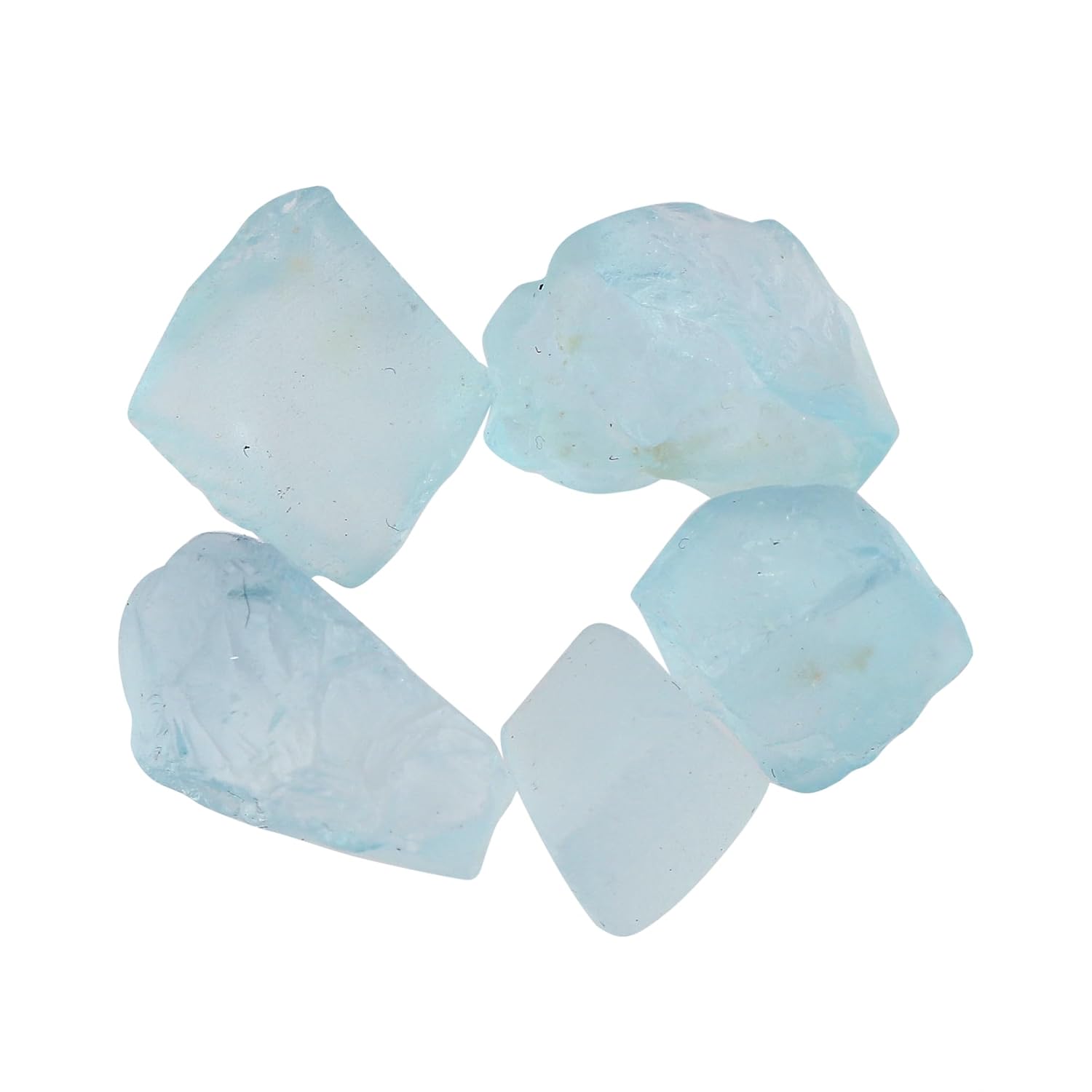 CRYSTALIS 5pcs Natural Blue Topaz Raw Crystals, Loose Gemstone Wholesale Bulk Rough Jewelry Making Supply, Chakra And Healing Raw Stones, Wire Wrapping, DIY, Tumbling, Gem...