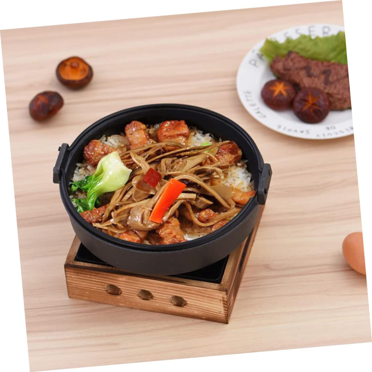 MAGICLULU Iron Dry Pot Handled Thickened Pan Wok for Stove Japanese Cooking Sukiyaki Non-slip Handles