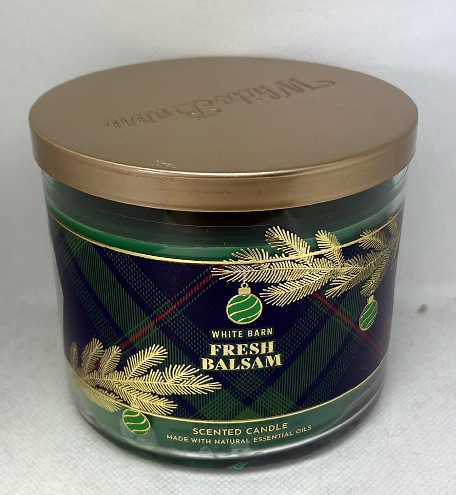 Amazon.com: Bath & Body Works 3-Wick Candle in Fresh Balsam - packaging ...