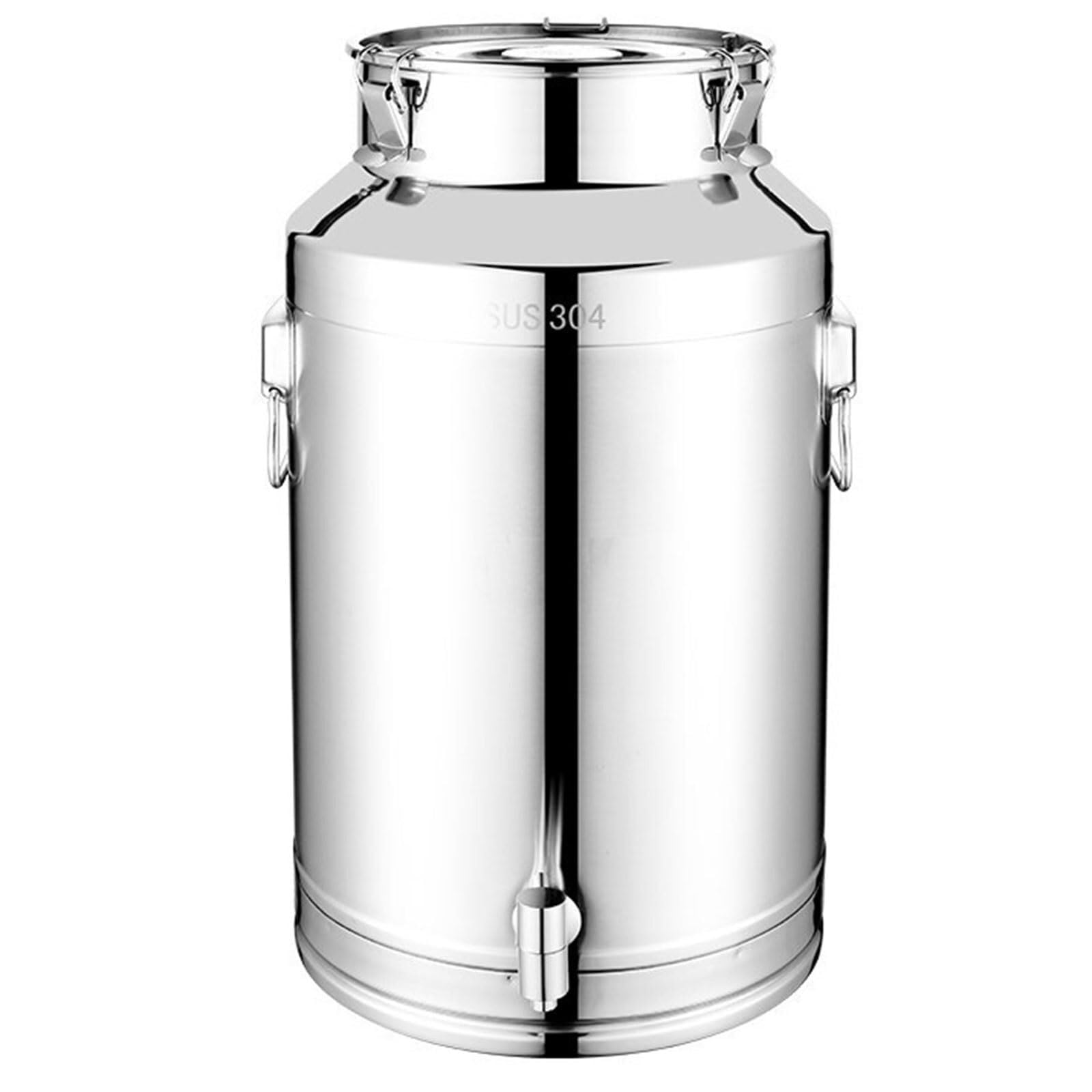 AYCDL Stainless Steel Water Jug, 304 Stainless Steel Milk Can with Faucet, Milk Jug Bucket Pail Bucket Bottle, Can Tote Jug with Sealed Lid and Carry Handle,5.28Gal/20L