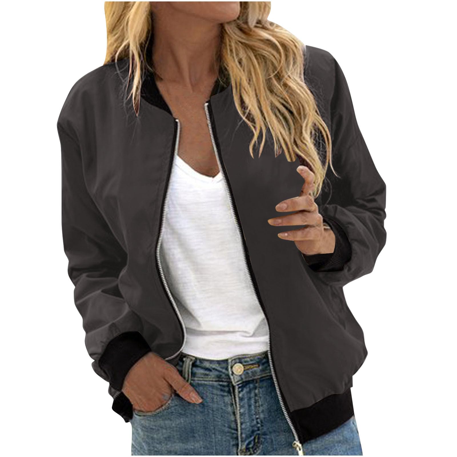 Mratwomens Bomber Jacket Clearance Zip Up Baseball Jacket