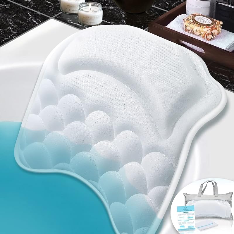 Almofada para banheira B BEAUTYBABY com 8 ventosas, tecido de malha 3D e bolsa lavável