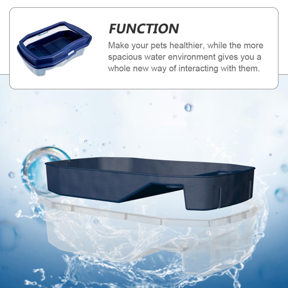 Terrario per Tartarughe in Plastica Blu Piattaforma Solare Doppia e Vasca Resistente a Rotture e Usura per Riposo e Deposizione