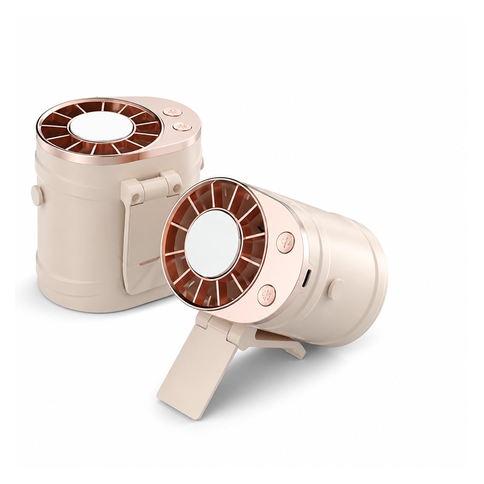 Tragbarer Taillenclip-Ventilator, Taillenventilator, tragbare Klimaanlage, persönliche Kühlung, zum Anklippen, als Geschenk für Outdoor-Sportler für Outdoor-Baustellen(Beige)