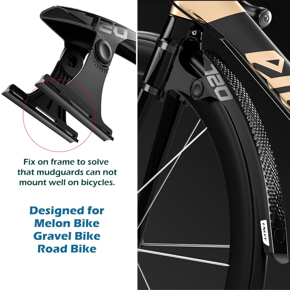 BEENOPT 2-teiliges verstellbares universelles Rennrad-Schutzblech-Set, hintere und vordere Kotflügel für Melonen-Fahrrad, Kiesfahrrad, Mountainbike, 34 cm Länge, 4,2 cm Breite für max. 700 x 38 mm Sport & Freizeit