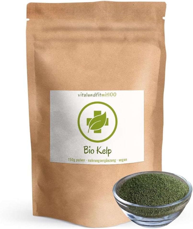 Vitalundfitmit100 Organic Kelp Powder 150 g - Natural Iodine Source Ascophyllum Nodosum from FR
