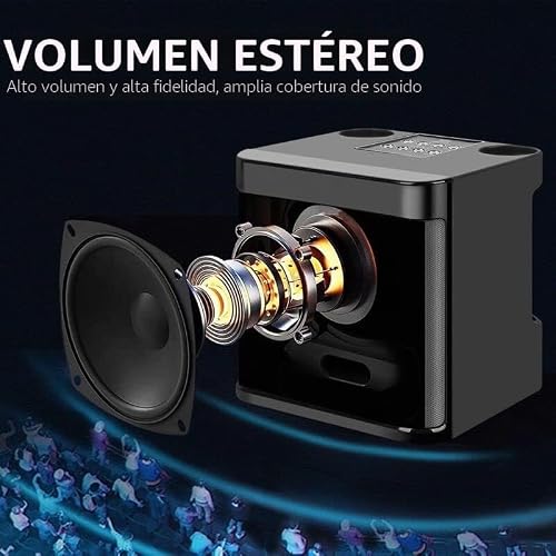Miniatura 2 de Karaoke Con Microfono Inalambrico, Máquina De Karaoke Completo Altavoz Bluetooth Con 2 Micrófonos Caraoke Portátil Para Infanti Adultos Fiestas En Casa Soporte Tarjeta Tf, Aux, Disco U Negro