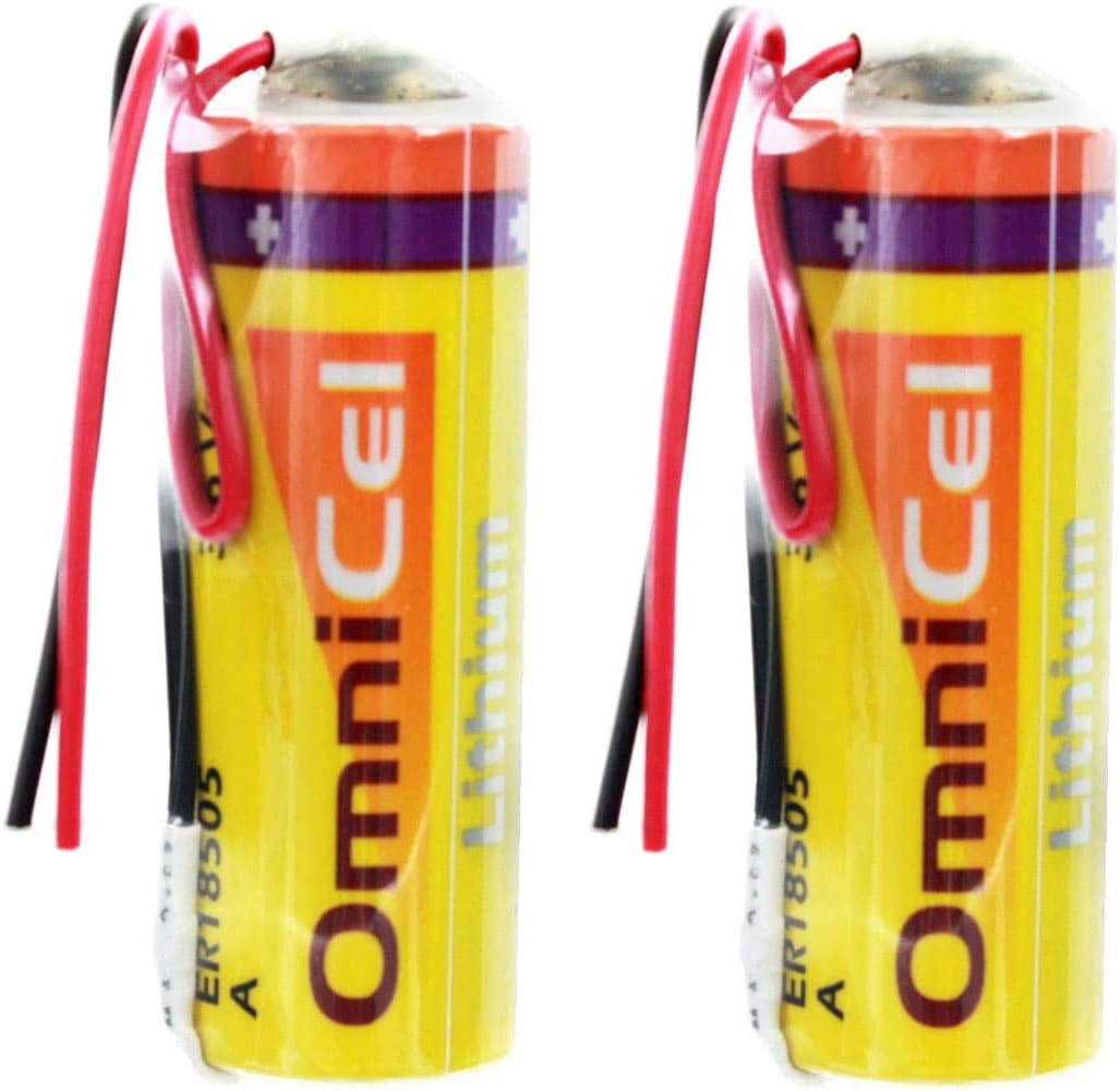 2x Omnicel ER18505 3.6V 3.8Ah A Lithium Battery with Wire Leads For CMOS Circuit memory, Earthquake tester, Smart Utility Metering, Emergency Backup, Data Collection, AMR Add-ons, Smart Munitions