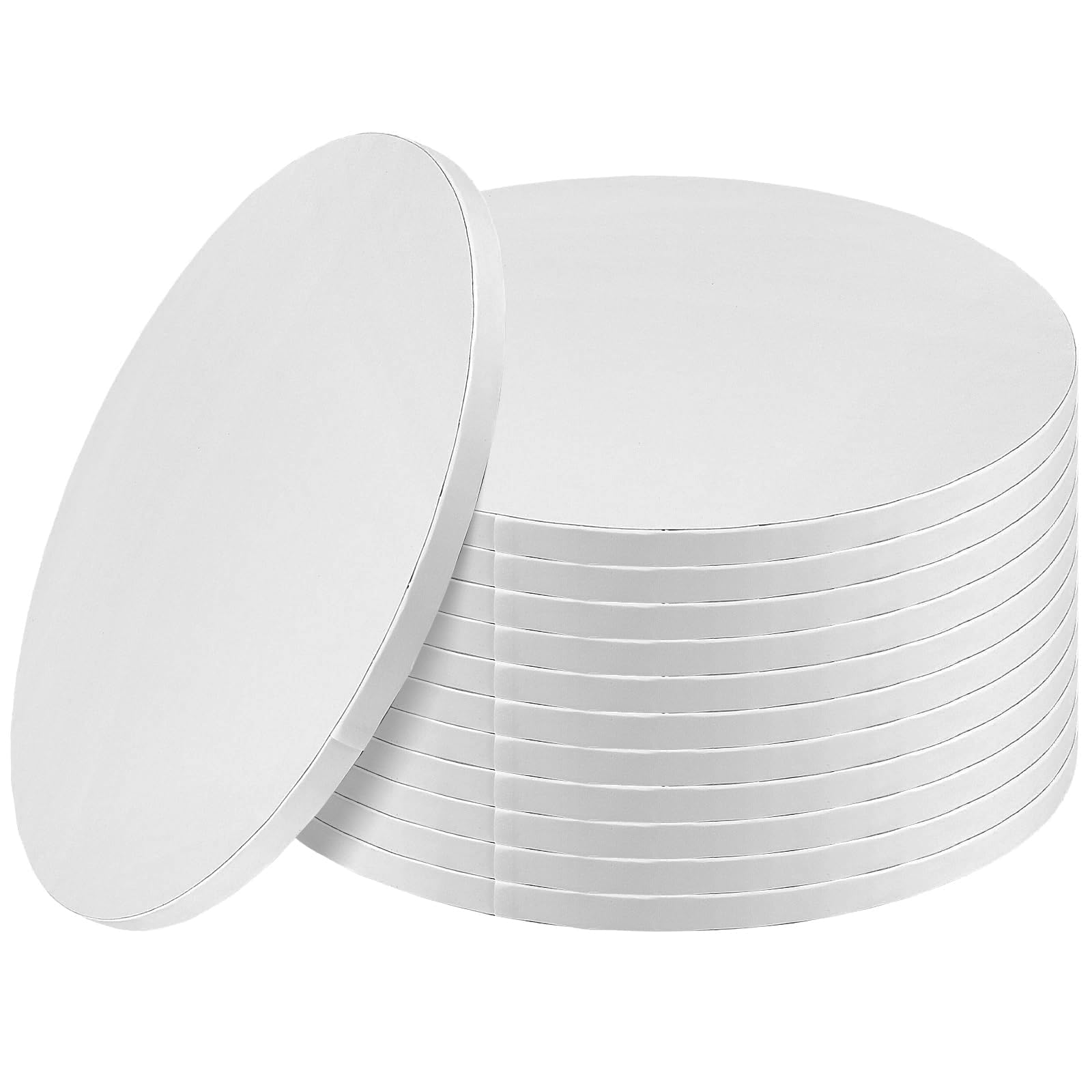 Lot de 12 planches à gâteau rondes de 254 mm, 12 mm d'épaisseur, base de cuisson robuste pour décoration d'anniversaire, convient pour les tables de dessert de mariage
