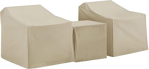 Vista 8 de Crosley Furniture Fundas para muebles de patio, juego de 4 piezas impermeables para juegos de sofás modulares al aire libre, gris