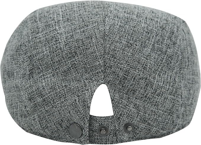 Image of Men's Cotton-Hemp Blend Newsboy Cap - Lightweight Summer Flat Cap for Driving & Outdoor Style