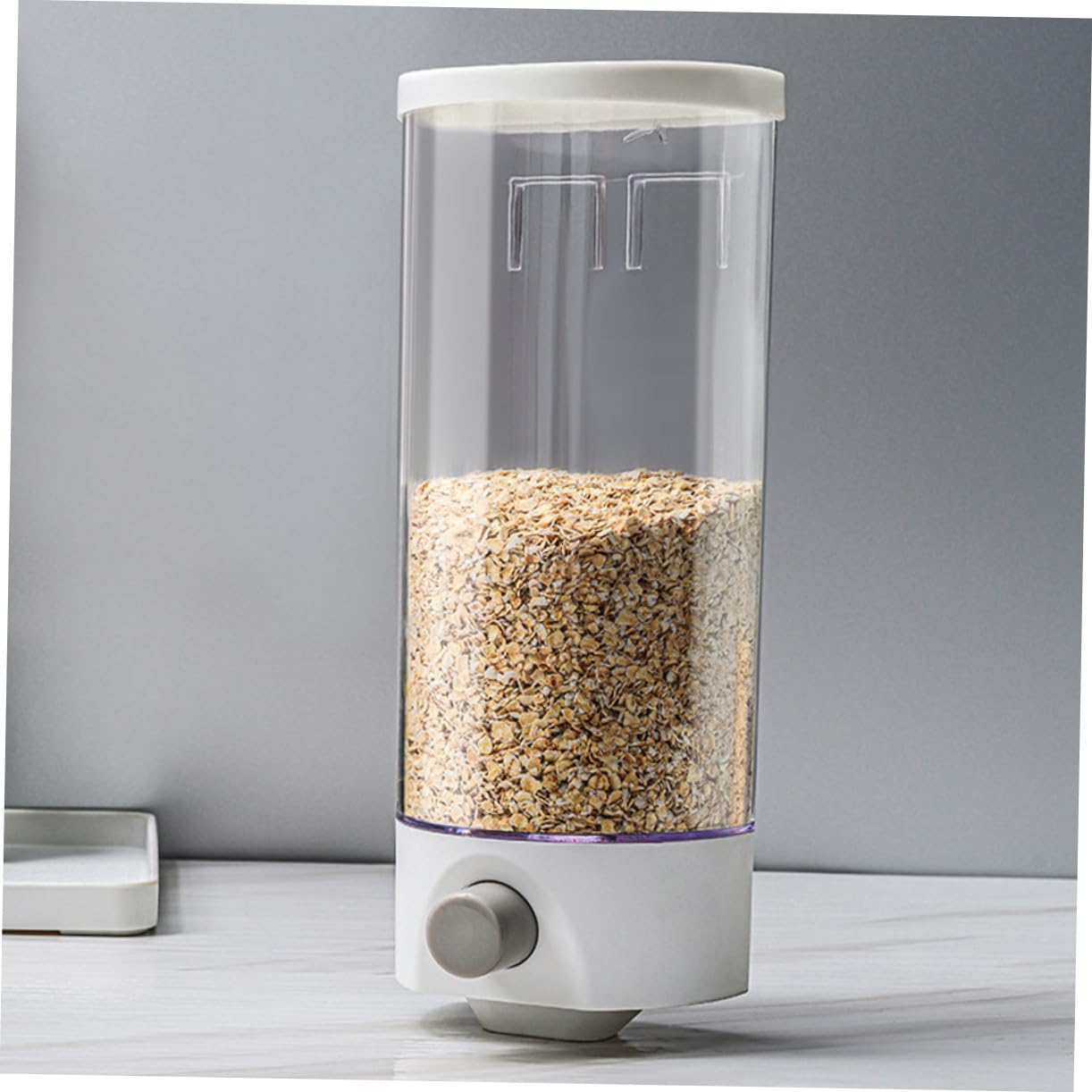 Gatuida Tarro de Almacenamiento de Granos 2piezas Abs 1, 5l y 1l | Montaje en Pared, Cierre Hermético y Acceso Fácil, Organización de Despensa, Formato para Harina, Cereales y Arroz